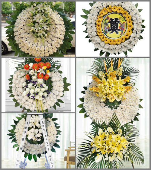 湖北孝感市大悟县芳畈镇竹林村花圈速递